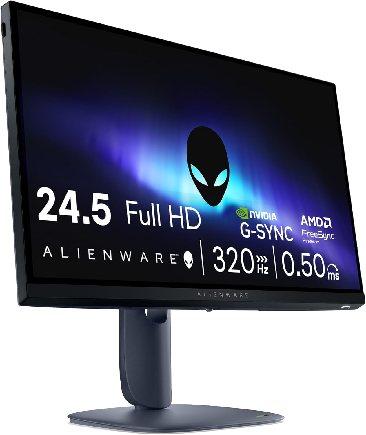 Alienware 25 Monitor Gaming - AW2525HM, Full HD (1920x1080), 320Hz, Fast IPS, 0.5ms, NVIDIA G-SYNC Compatible, AMD FreeSync Premium, DisplayPort, 2 HDMI, 3 USB, 3 Anni di Garanzia