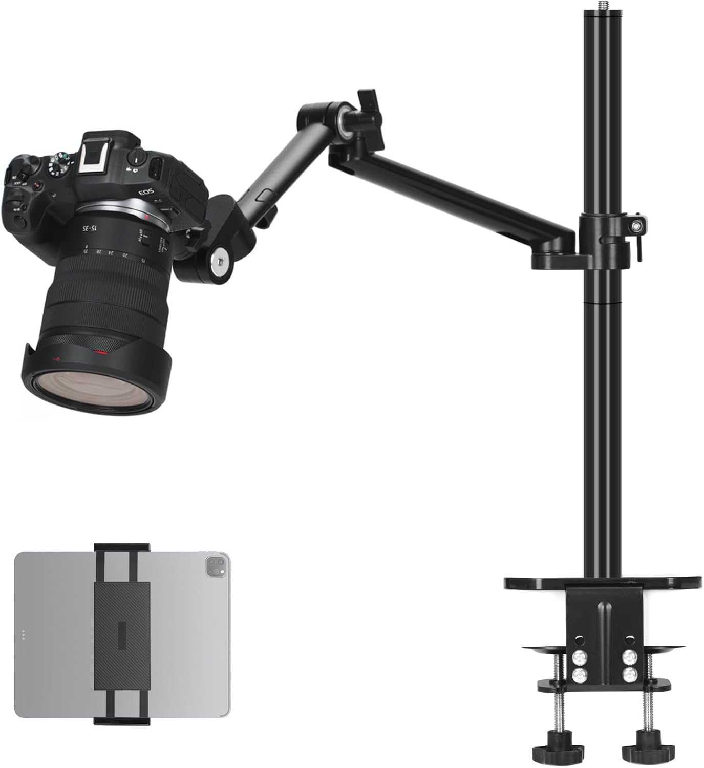 TARION Supporto Fotocamera da Tavolo con Braccio: Supporto DSLR Morsetto Flessibile da Tavolo con Bracci Snodato per Anello Luminoso Microfono Fotografia Video Streaming Live Titanrig Lite Z