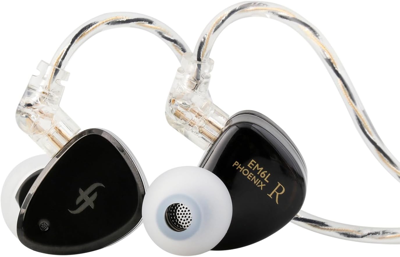 Linsoul SIMGOT EM6L 1DD+4BA Hybrid Driver In-Ear Monitor, auricolari da gioco HiFi IEM, custodia 3D stampata, cavo rimovibile OFC placcato argento