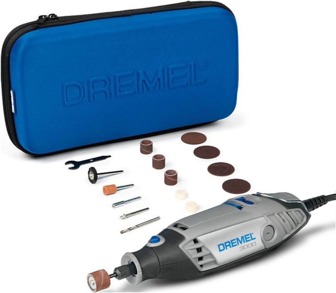 Dremel 3000 Utensile Multifunzione Rotativo, 15 Accessori per Intagliare, Incidere, Fresare, Tagliare, Levigare, Smerigliare, Lucidare e Pulire, 130 W
