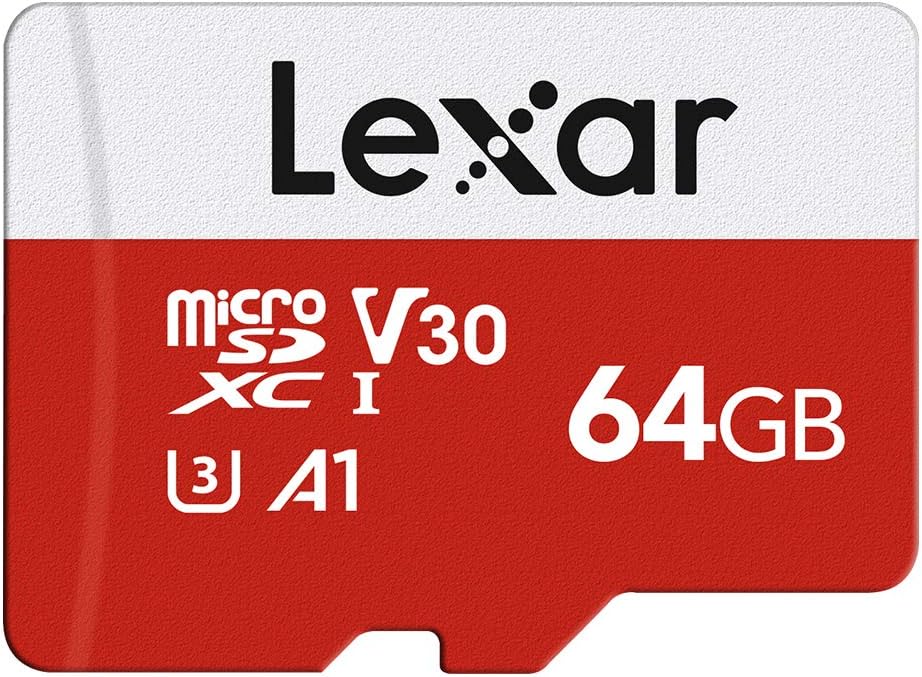 Lexar Micro SD 64 GB, Scheda Micro SD fino a 100 MB/sec(R), Scheda di Memoria microSDXC con Adattatore SD, A1, U3, C10, V30, Micro SD Card