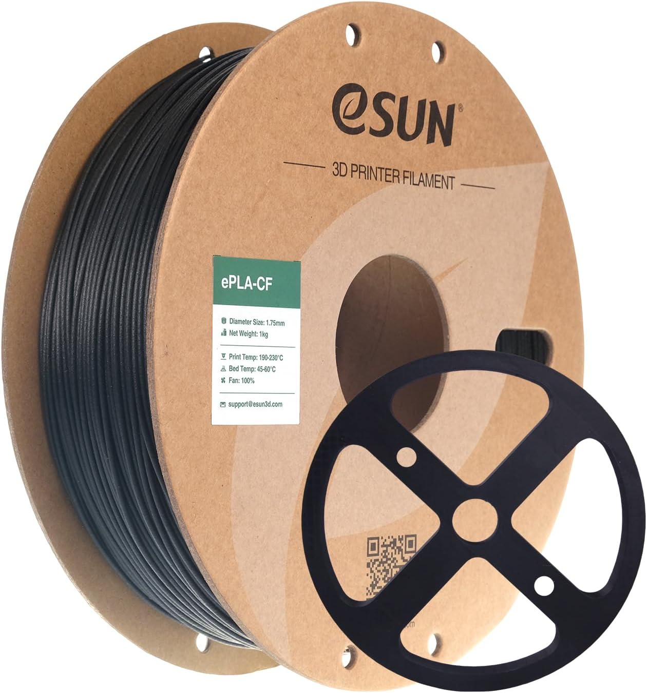 eSUN Filamento PLA fibra di carbonio 1,75 mm, PLA-CF Filamento 1kg Nero
