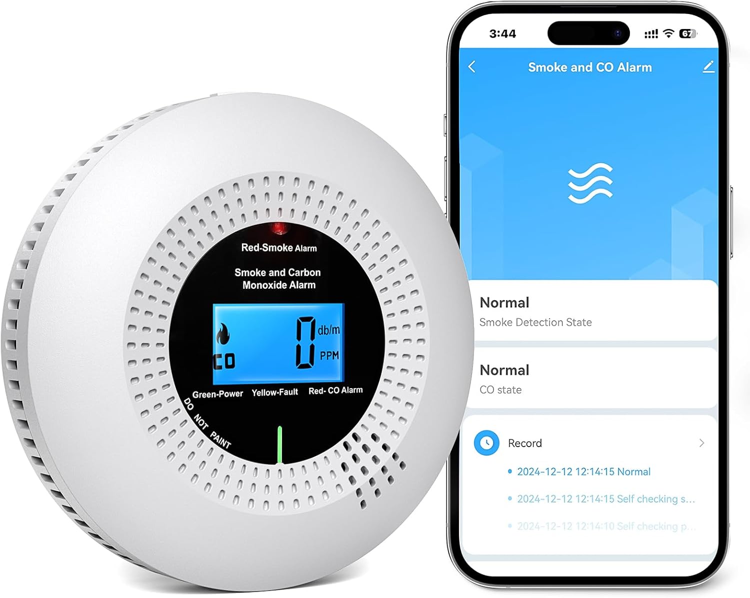 PHYSEN WiFi Rilevatore di Fumo e Monossido di Carbonio, con 10 Anni di Durata e Batteria Sostituibile, Rilevatore Combinato Intelligente Compatibile con l'App Tuya, Conforme EN14604 e EN50291, 1St