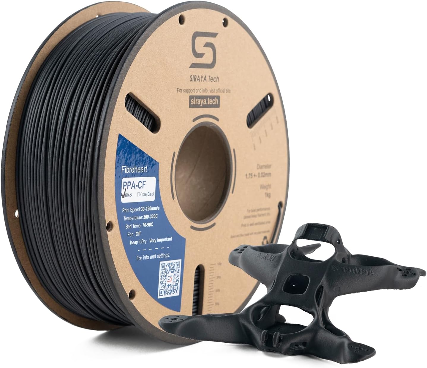 Siraya Tech Fibreheart PPA-CF Filamento per stampante 3D (Nero, 1 kg)