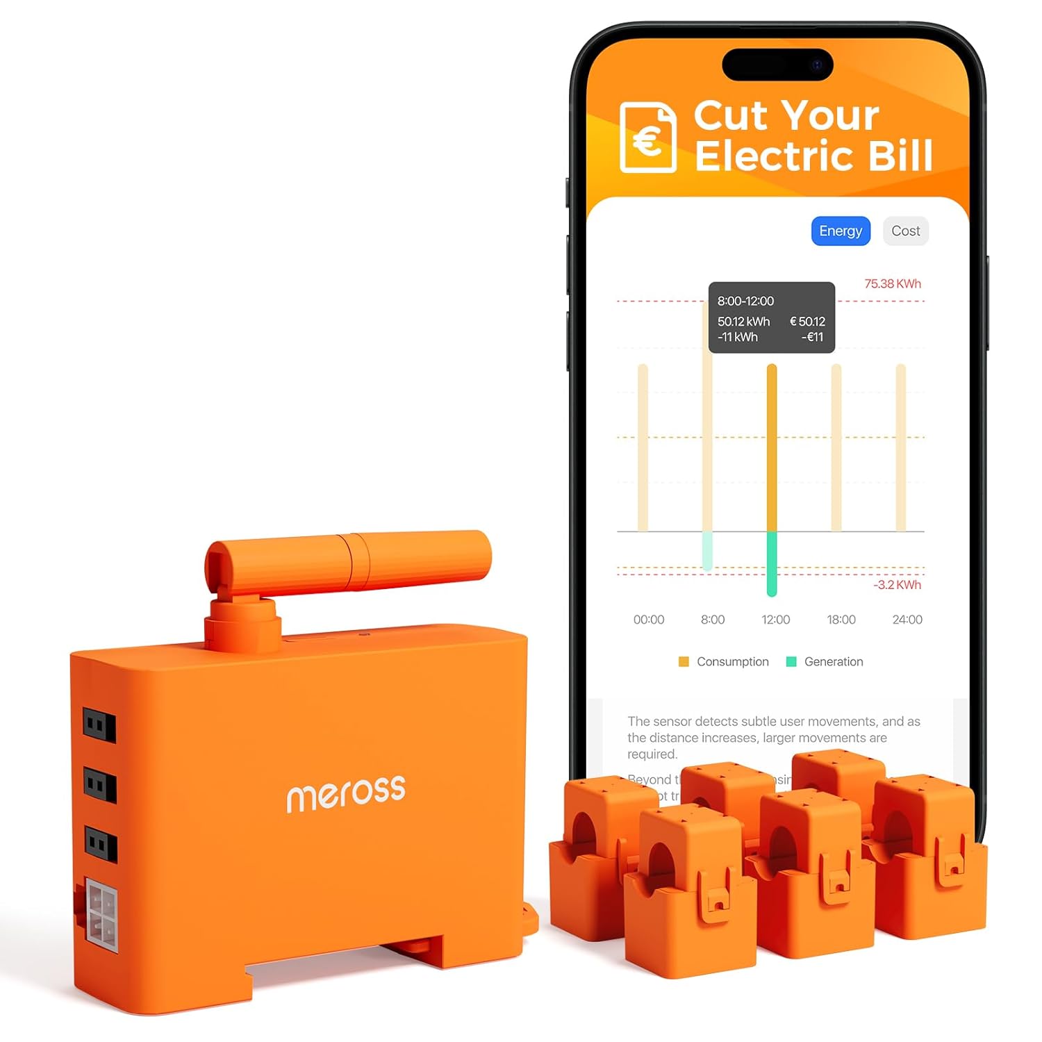 Meross EM06P Misuratore di Energia Trifase, Contatore di energia 6 Canali